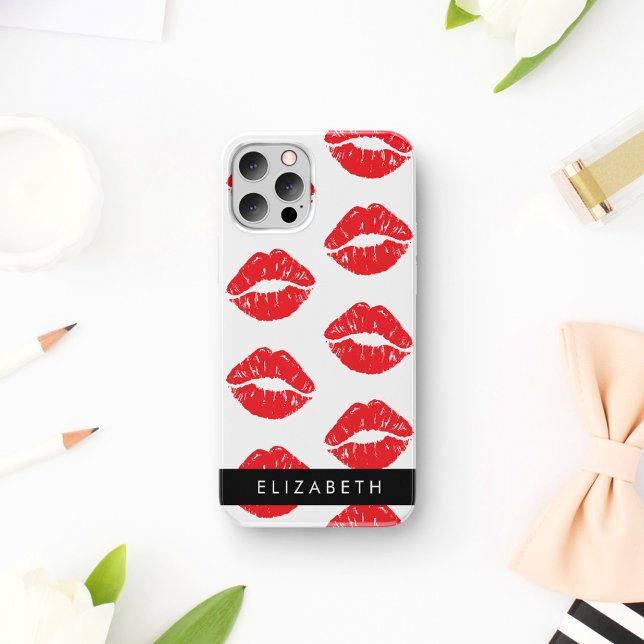 Funda Para iPhone 16 Labios Rojos, Lápiz Labial Rojo, Patrón De Labios, (Subido por el creador)