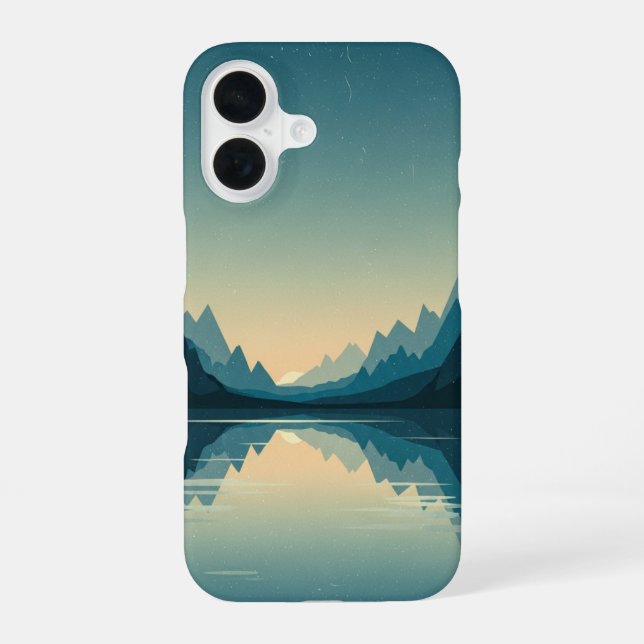 Funda Para iPhone 16 Lago de montaña vintage (Reverso )