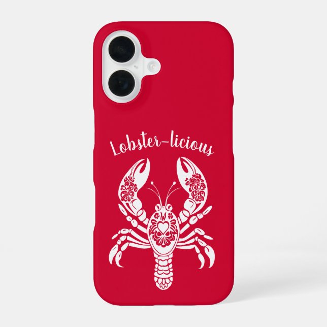 Funda Para iPhone 16 Langosta-Flores Tropicales- (Reverso )