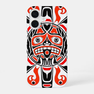 Funda Para iPhone 16 legado cultural del arte tribal Haida sol Tlingit