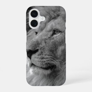 Funda Para iPhone 16 León blanco y negro - Animal salvaje