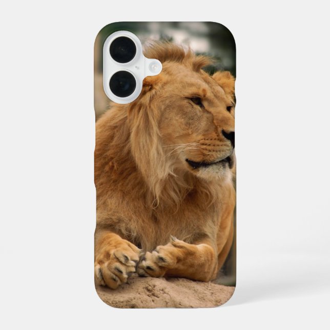Funda Para iPhone 16 León con peinados punk (Reverso )