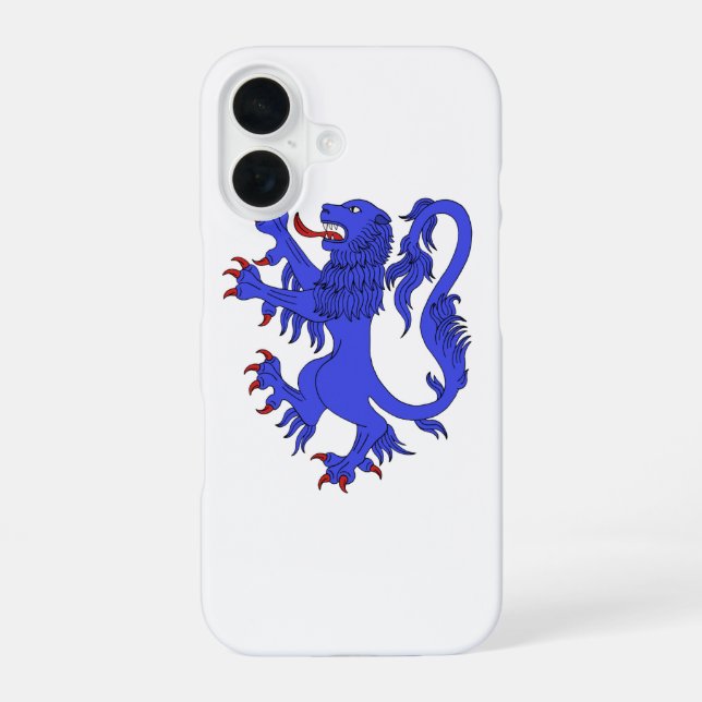 Funda Para iPhone 16 León Rampante Azul (Reverso )