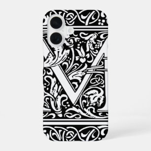 Funda Para iPhone 16 Letra M Monograma Medieval Art Nouveau