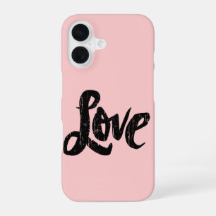 Funda Para iPhone 16 Letras a mano de AMOR París Chic Rosa Pálido San V