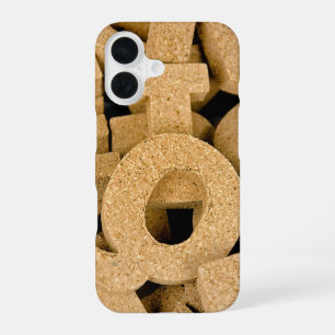 Funda Para iPhone 16 Letras de bloque de corcho