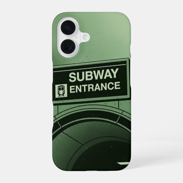 Funda Para iPhone 16 Letrero Retro de Metro (Reverso )