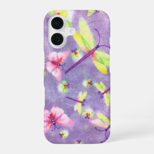 Funda Para iPhone 16 Libélulas y luciérnagas
