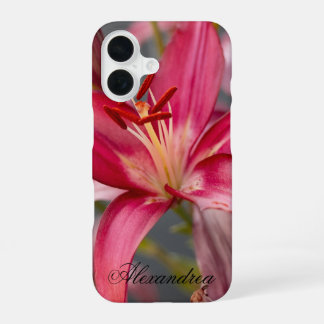 Funda Para iPhone 16 Lily asiática rosa - Fotografía elegante de flores