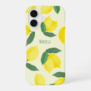 Funda Para iPhone 16 Limoneros Vibrantes en Acuarela Amarilla