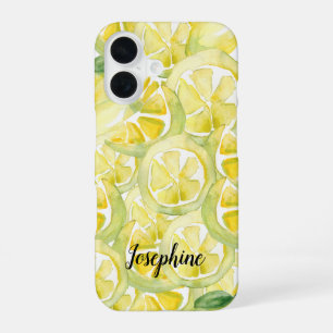 Funda Para iPhone 16 Limones amarillos frescos personalizados con acuar
