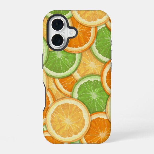 Funda Para iPhone 16 Limones, limas y naranjas  (Reverso )