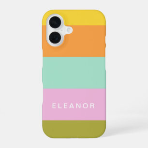 Funda Para iPhone 16 Lindo Bloque de Color Pastel Geométrico Personaliz