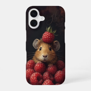 Funda Para iPhone 16 Lindo hámster asomándose bebé animal frambuesa ini