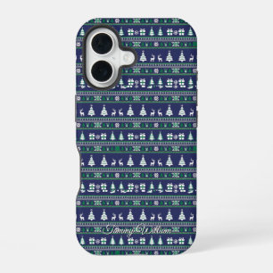 Funda Para iPhone 16 lindo y feo patrón de suéter de navidades