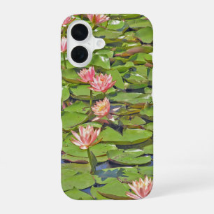 Funda Para iPhone 16 Línea de Nenúfares Rosados