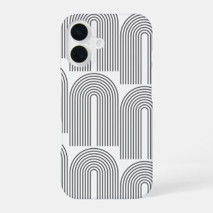 Funda Para iPhone 16 Líneas de arco minimalistas de mediados de siglo m