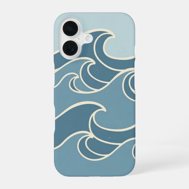 Funda Para iPhone 16 Líneas Oceánicas Vintage (Reverso )