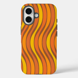 Funda Para iPhone 16 Líneas onduladas abstractas setentosas sesentosas