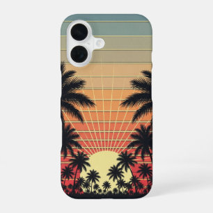 Funda Para iPhone 16 Líneas Retro Tropicales Amanecer