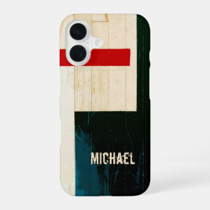 Funda Para iPhone 16 Líneas y Marcas de Suelo de Madera Rústica