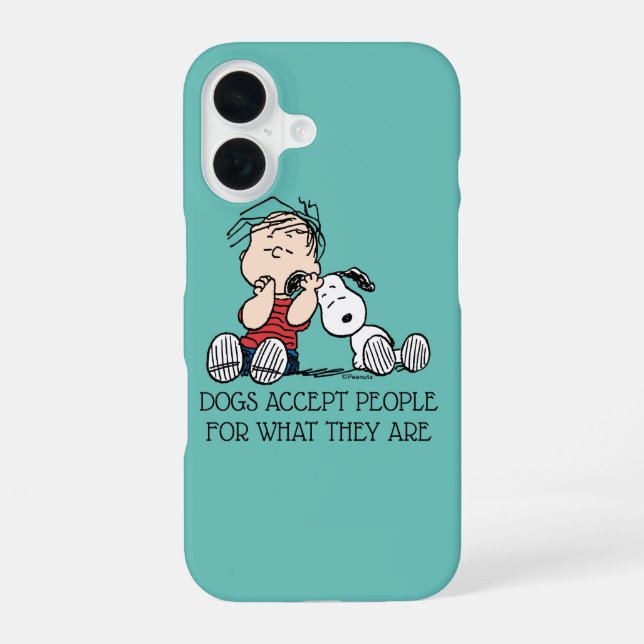 Funda Para iPhone 16 Linus se consuela con la oreja de Snoopy (Reverso )