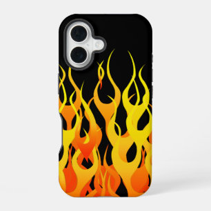 Funda Para iPhone 16 Llamas de carreras clásicas con rayas de pin en ne