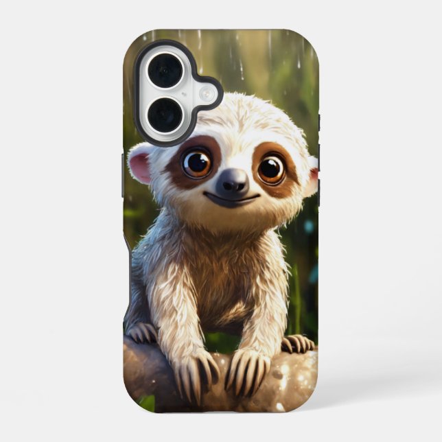 Funda Para iPhone 16 Llave de Bebé húmedo adorable (Reverso )