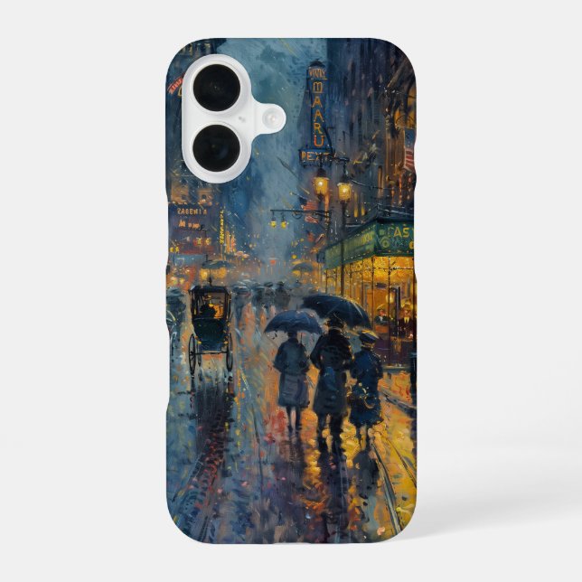 Funda Para iPhone 16 Lluvia en Nueva York (Reverso )