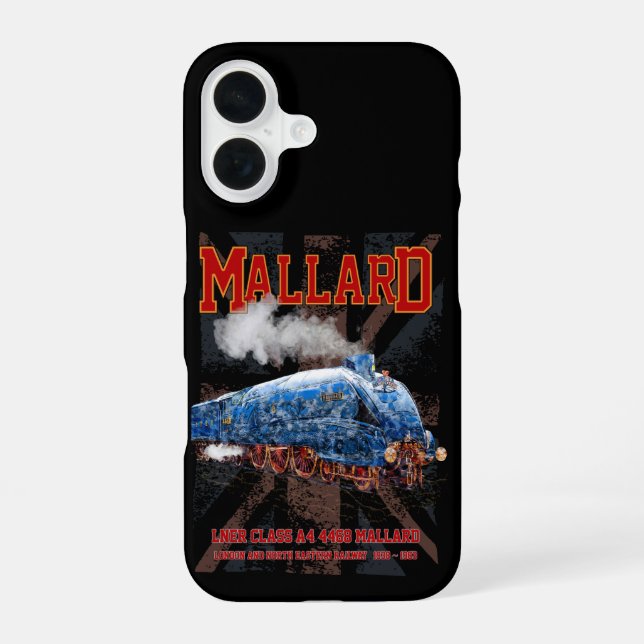 Funda Para iPhone 16 LNER Clase A4 Locomotora Mallard bandera de la Uni (Reverso )