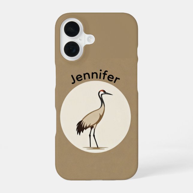 Funda Para iPhone 16 Logo de Grulla Canadiense (Reverso )