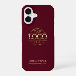 Funda Para iPhone 16 Logotipo de empresa promocional rojo minimalista