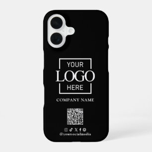 Funda Para iPhone 16 Logotipo empresarial minimalista elegante y código