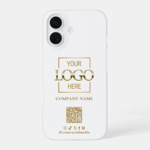 Funda Para iPhone 16 Logotipo empresarial minimalista elegante y código