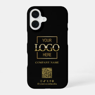 Funda Para iPhone 16 Logotipo empresarial minimalista elegante y código