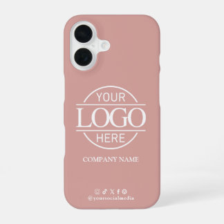 Funda Para iPhone 16 Logotipo empresarial y promoción rosa en redes soc