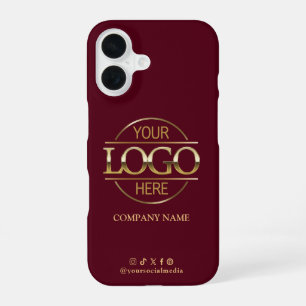 Funda Para iPhone 16 Logotipo Empresarial y Promoción Social en Rojo
