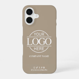 Funda Para iPhone 16 Logotipo empresarial y promoción social media taup