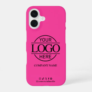Funda Para iPhone 16 Logotipo empresarial y promocional rosa para redes