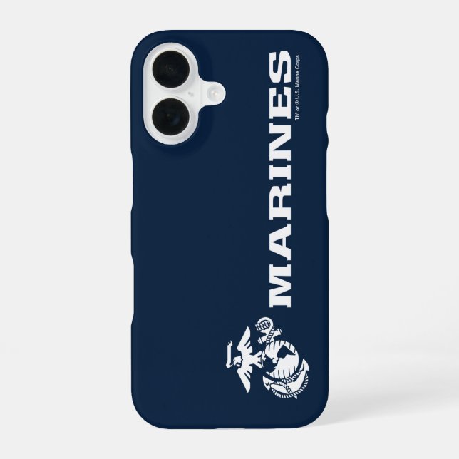 Funda Para iPhone 16 Logotipo USMC - Blanco (Reverso )