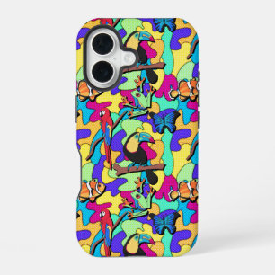 Funda Para iPhone 16 Loro del loro retro tropical rana payaso pez payas