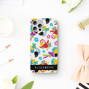Funda Para iPhone 16 Loros Coloridos, Loros Tropicales, Tu Nombre