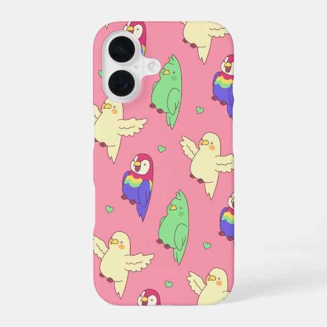 Funda Para iPhone 16 Loros Kawaii (Reverso )
