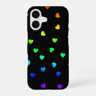 Funda Para iPhone 16 los corazones adoran el oscuro arcoiris colorido r