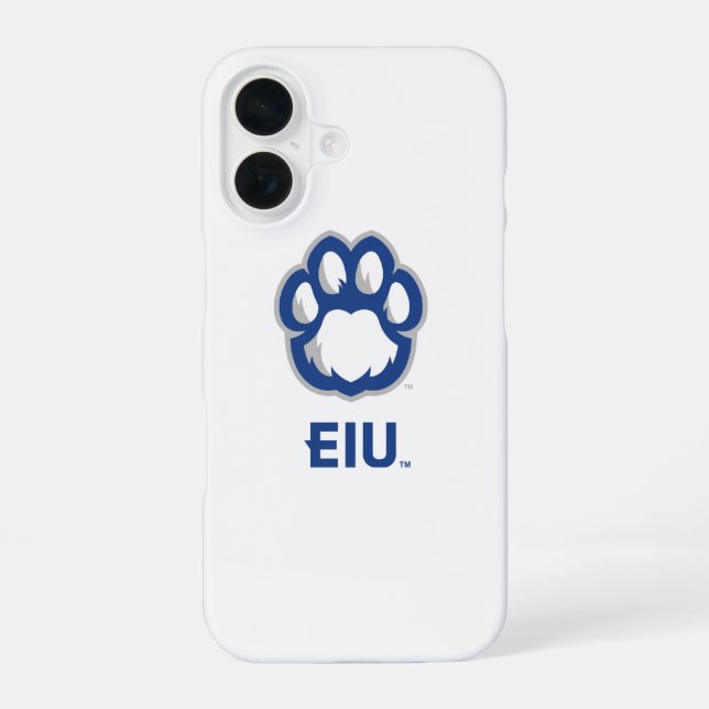 Funda Para iPhone 16 Los Panthers de Illinois Oriental Paw Print y EIU (Reverso )