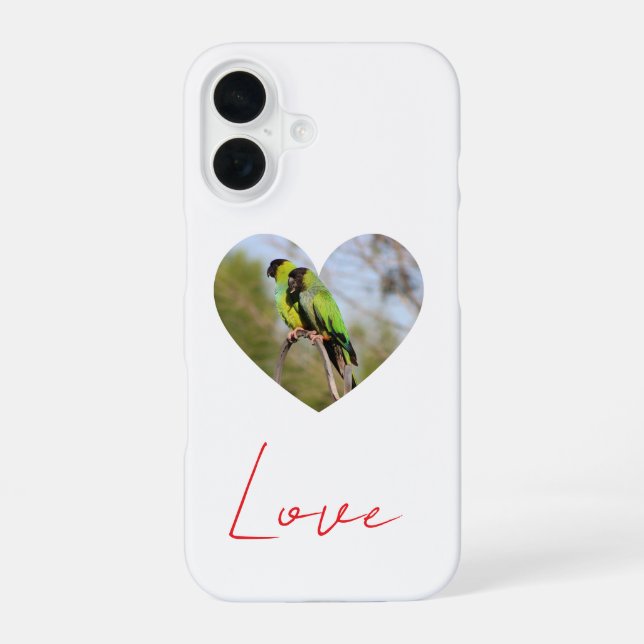 Funda Para iPhone 16 Love - Monk Parakeet Couple (Reverso )