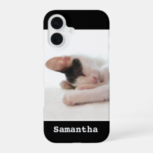 Funda Para iPhone 16 LOVE Personalizado foto moderna elegante negro y b