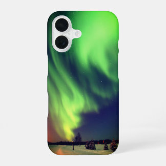 Funda Para iPhone 16 Luces del norte de Alaska verde brillante