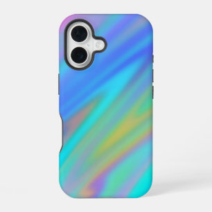 Funda Para iPhone 16 Lujoso moderno verde azul púrpura holográfico fals