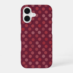 Funda Para iPhone 16 Lunares de color burdeos, rosa, rojo y bayas